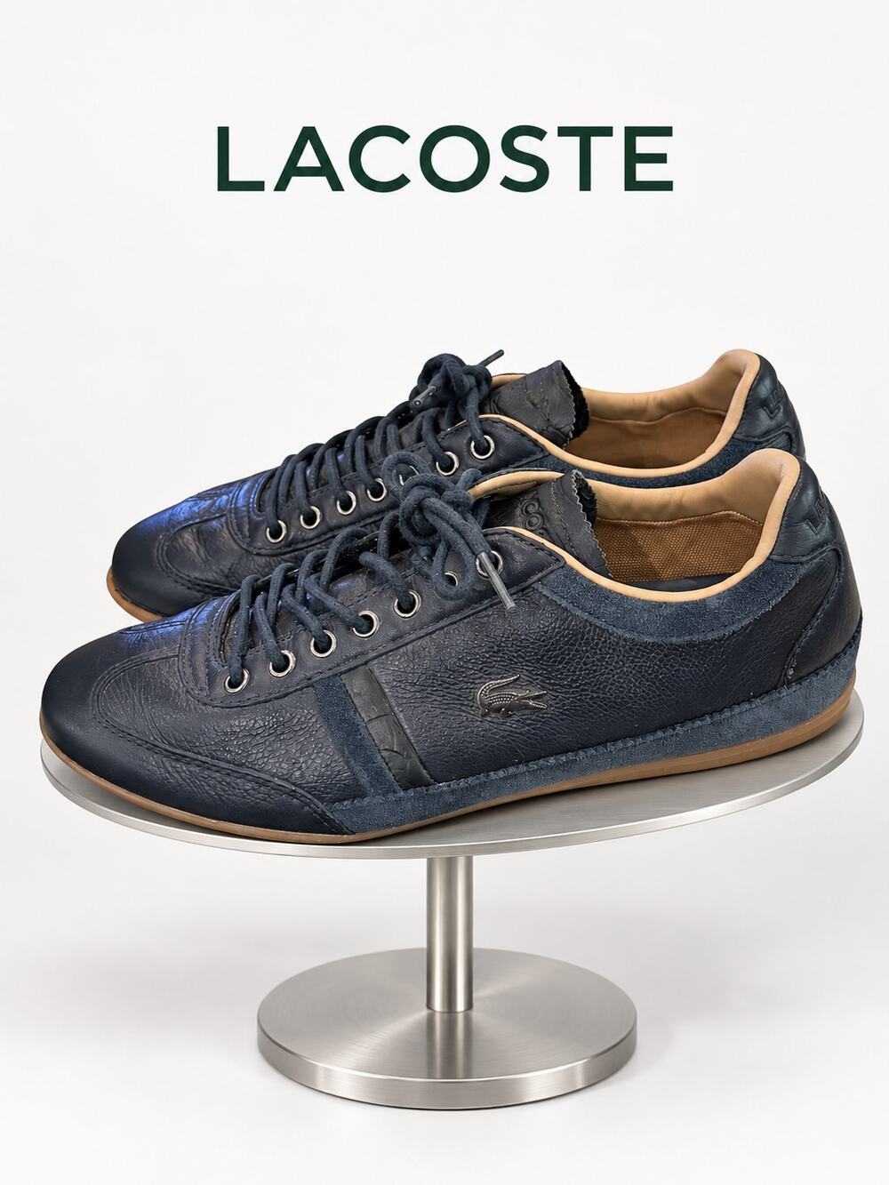 Lacoste Misano 36 SRM Navy Leather Sneakers Men’s US 8